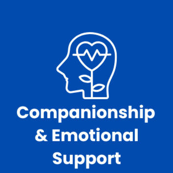 Companionship & Emotional Support Graphic symbolizing companionship and emotional support for seniors receiving in-home care in Canada